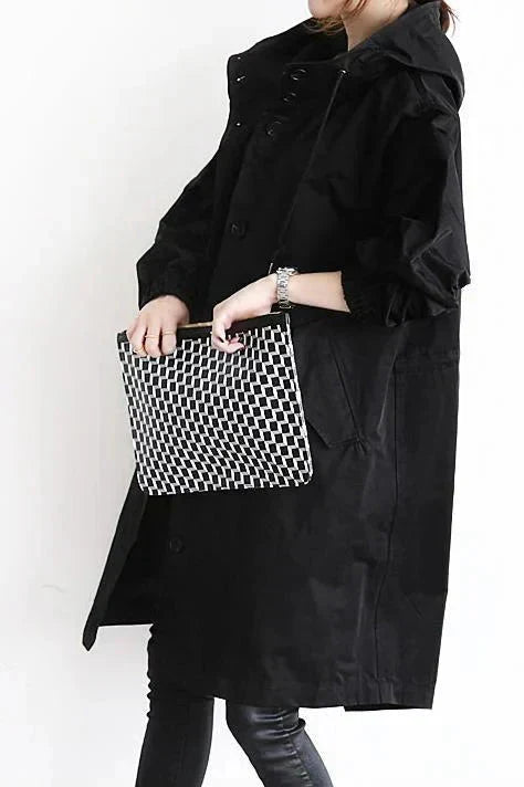 Women's waterproof rain coat with oversized hood, urban style