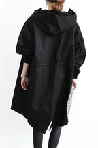 Women's waterproof rain coat with oversized hood, urban style