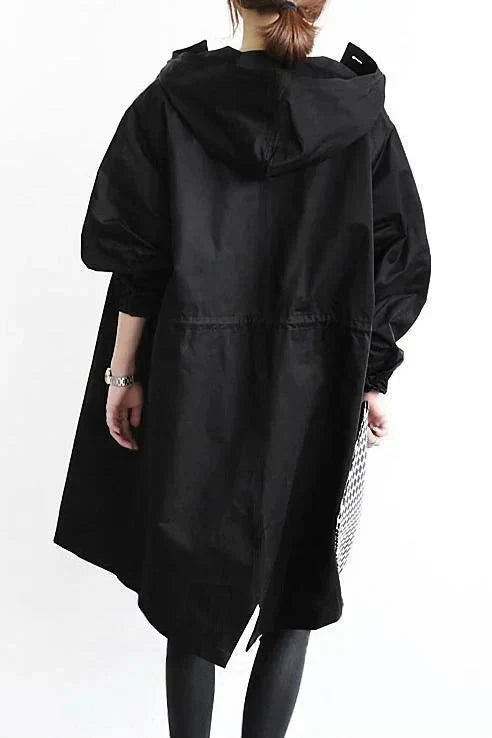 Women's waterproof rain coat with oversized hood, urban style