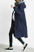 Women's waterproof rain coat with oversized hood, urban style