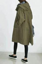 Women's waterproof rain coat with oversized hood, urban style