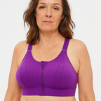 Women wire free sports bra high support wide straps moisture wicking