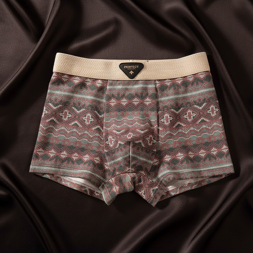 Men organic cotton boxer briefs with mesh ventilation and contoured U-pouch