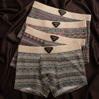 Men organic cotton boxer briefs with mesh ventilation and contoured U-pouch