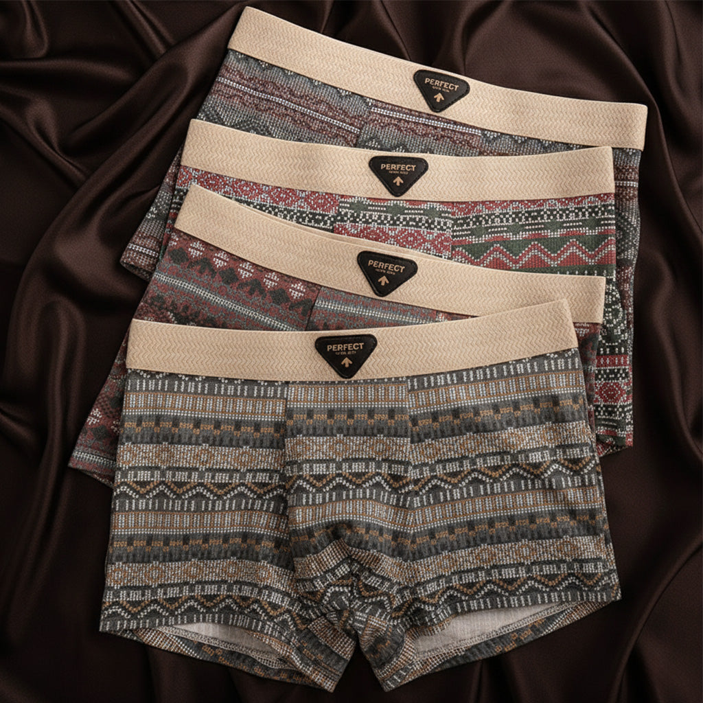 Men organic cotton boxer briefs with mesh ventilation and contoured U-pouch