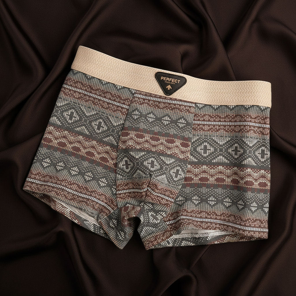 Men organic cotton boxer briefs with mesh ventilation and contoured U-pouch
