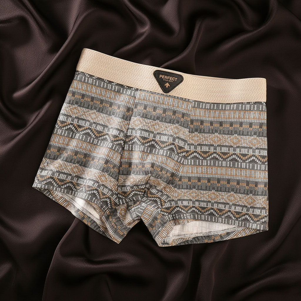 Men organic cotton boxer briefs with mesh ventilation and contoured U-pouch