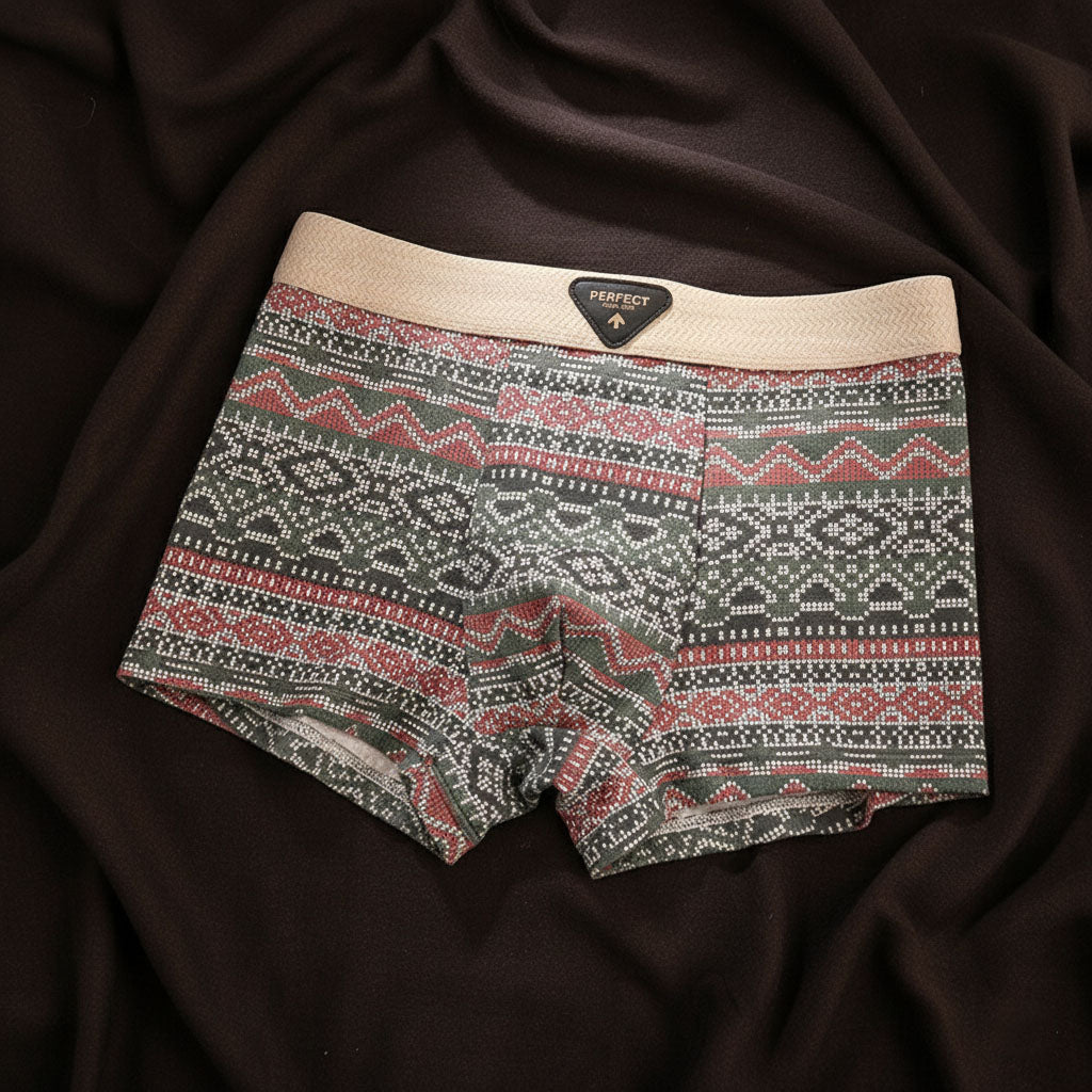 Men organic cotton boxer briefs with mesh ventilation and contoured U-pouch