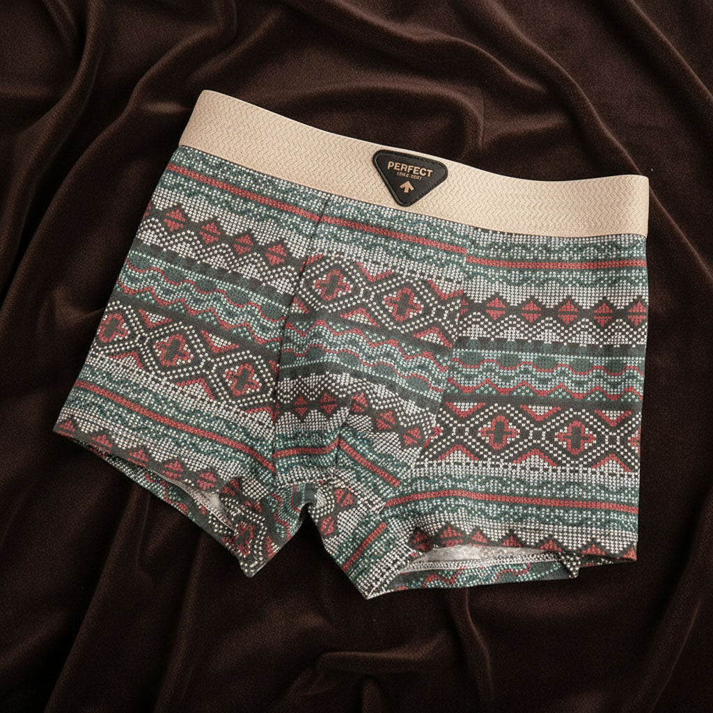 Men organic cotton boxer briefs with mesh ventilation and contoured U-pouch