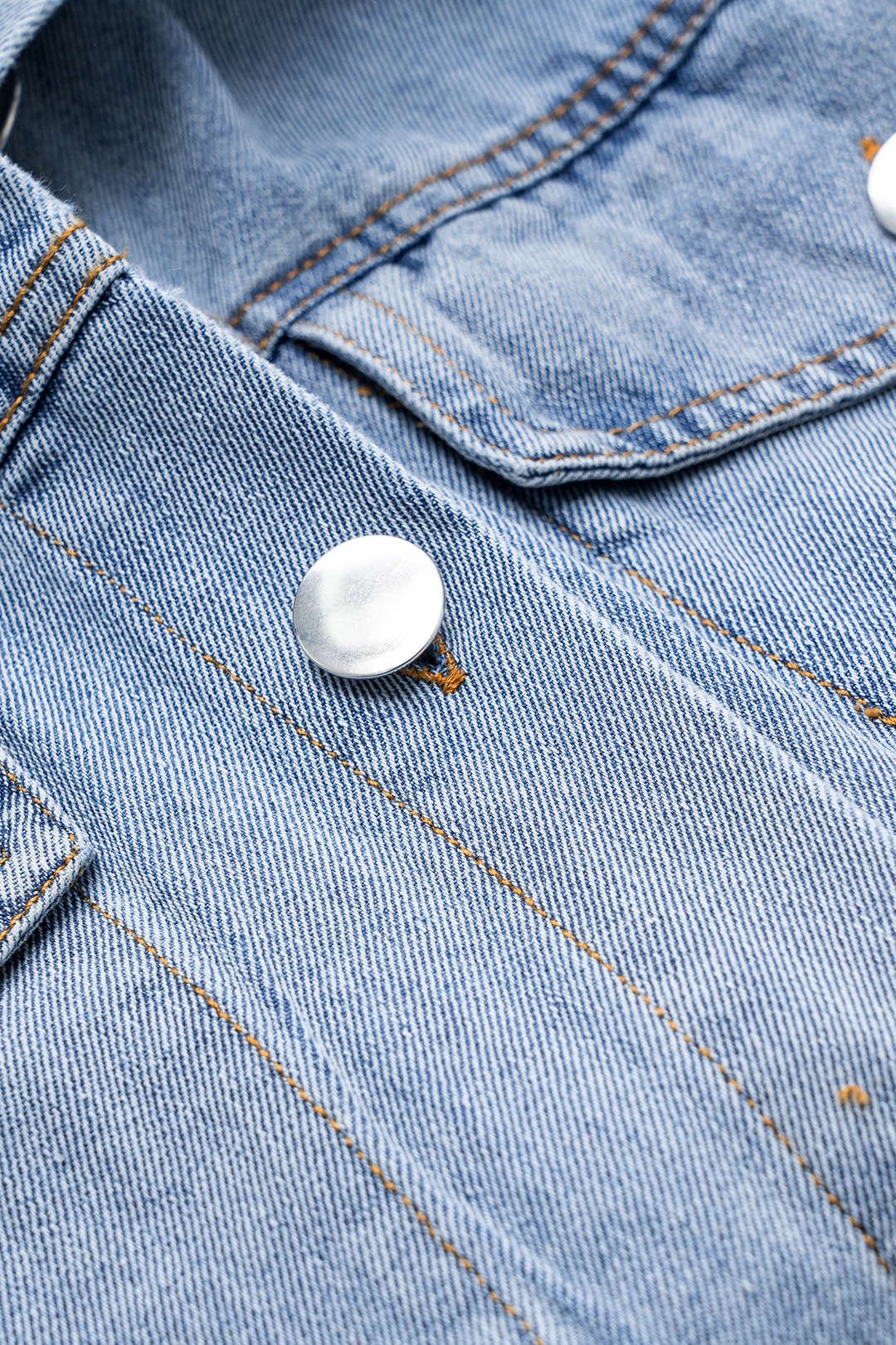 Women oversized denim shirt with full button placket and chest pockets