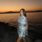 Women sequin mini dress with flared sleeves and waist cut-out detail