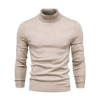 Men ribbed knit turtleneck sweater long sleeve warm pullover