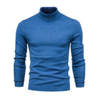Men ribbed knit turtleneck sweater long sleeve warm pullover