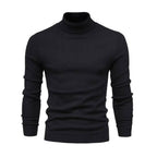 Men ribbed knit turtleneck sweater long sleeve warm pullover