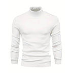 Men ribbed knit turtleneck sweater long sleeve warm pullover