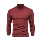 Men ribbed knit turtleneck sweater long sleeve warm pullover