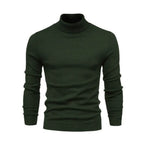 Men ribbed knit turtleneck sweater long sleeve warm pullover