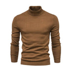 Men ribbed knit turtleneck sweater long sleeve warm pullover