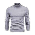 Men ribbed knit turtleneck sweater long sleeve warm pullover