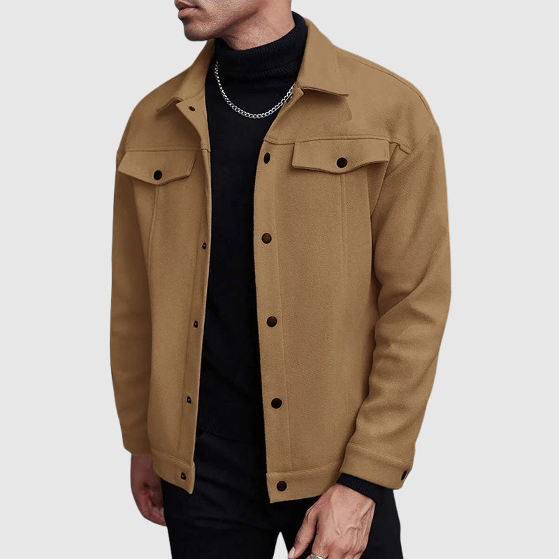Men shirt jacket with collar and chest pockets regular fit