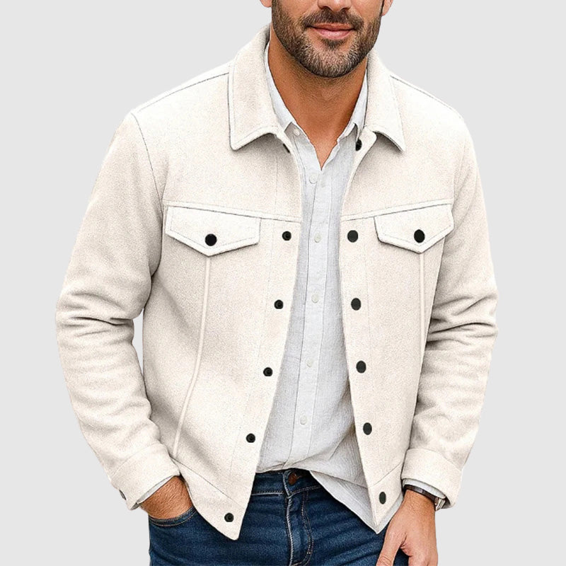 Men shirt jacket with collar and chest pockets regular fit
