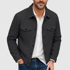 Men shirt jacket with collar and chest pockets regular fit