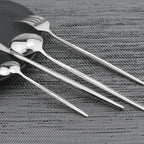 Cutlery set 24 piece stainless steel with gold accent, black white and rose handles