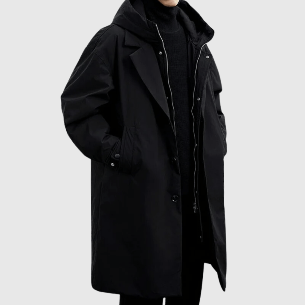 Men waterproof raincoat lightweight with adjustable hood in green and black