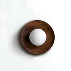 Scandinavian round wall light with globe shade, minimalist indoor wall sconce