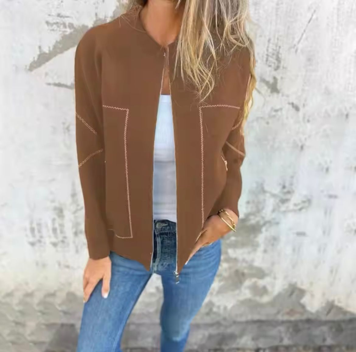 Women's zip jacket all-season lightweight, available in multiple colours