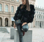 Faux fur coat women's glamour jacket in soft animal-friendly synthetic fur