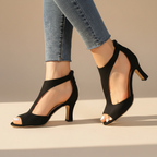 Women orthopedic heels with supportive rear and stable heel design
