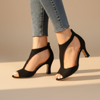 Women orthopedic heels with supportive rear and stable heel design