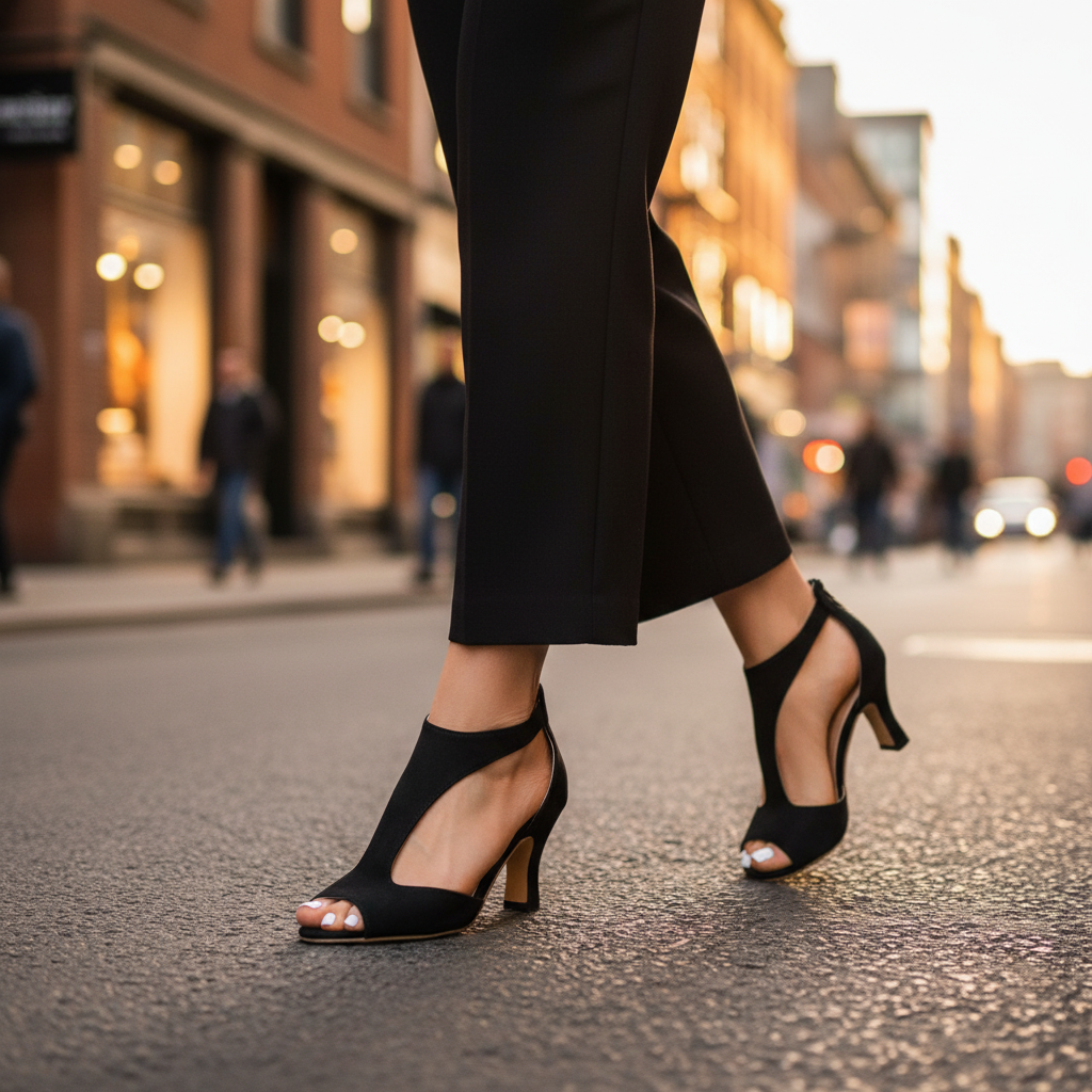 Women orthopedic heels with supportive rear and stable heel design