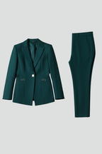 Women's blazer set with one button and straight trousers, smart casual two-piece
