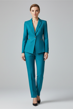 Women's blazer set with one button and straight trousers, smart casual two-piece