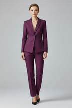 Women's blazer set with one button and straight trousers, smart casual two-piece