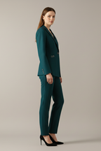 Women's blazer set with one button and straight trousers, smart casual two-piece