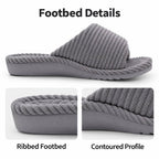 Arch Support Slippers Women Corduroy Velvet Lined Non Slip Winter