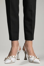 Women leather sandals pointed toe stiletto heel with buckle fastening