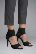 Women leather sandals stiletto heel slip-on open toe design