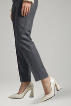 Women leather pointed toe slip on flats in smooth leather upper flat rubber sole