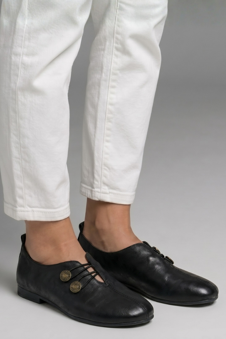 Women suede loafers slip-on flat with elastic loop closure and side cut-out detail