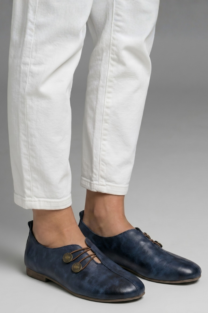 Women suede loafers slip-on flat with elastic loop closure and side cut-out detail