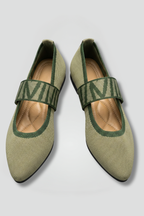 Women knit Mary Jane flat shoes pointed toe slip-on ballet flat