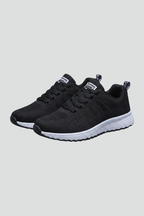 Women's orthopaedic walking shoes knit mesh lace-up cushioned sole low-top