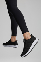 Women's orthopaedic walking shoes knit mesh lace-up cushioned sole low-top