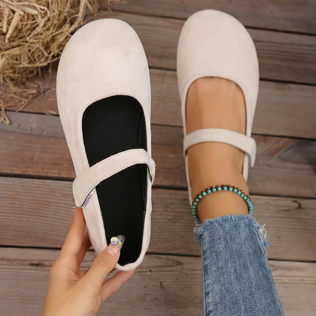 Orthopedic Flats Women Wide Fit Mary Jane Non Slip Comfort Shoes