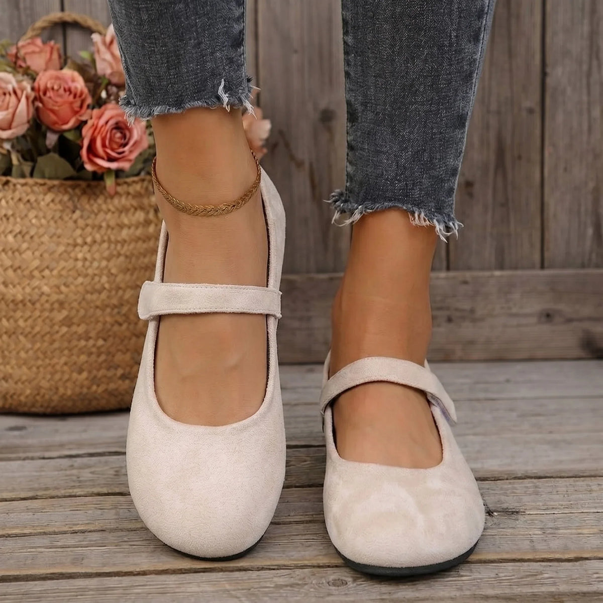 Orthopedic Flats Women Wide Fit Mary Jane Non Slip Comfort Shoes