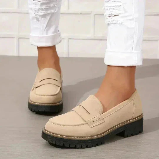 Arch Support Loafers Women Wide Fit Platform Chunky Sole Cushioned